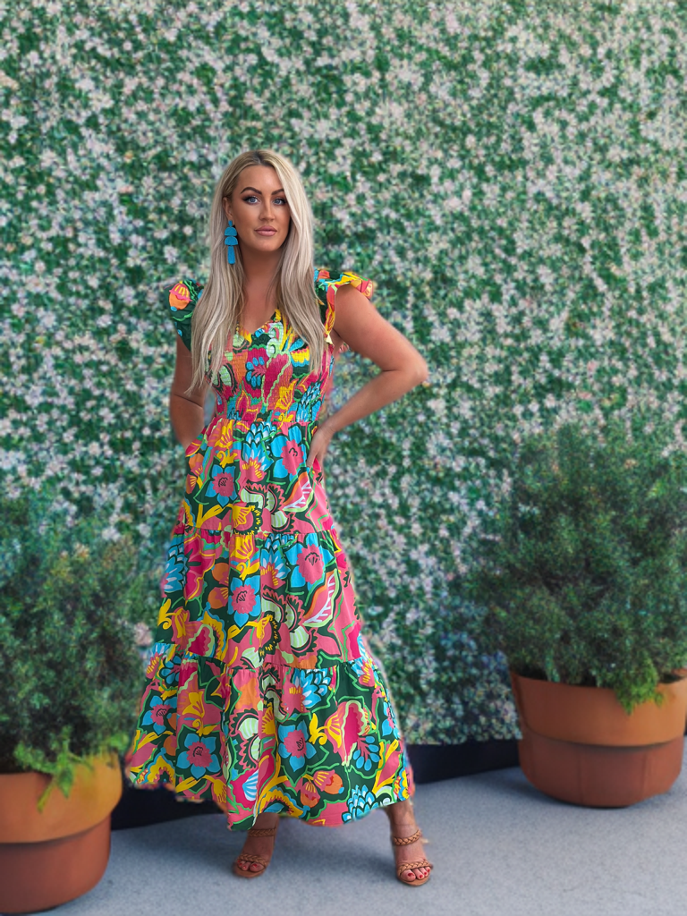 Paradise Bloom Maxi Dress – Pink Birch Boutique
