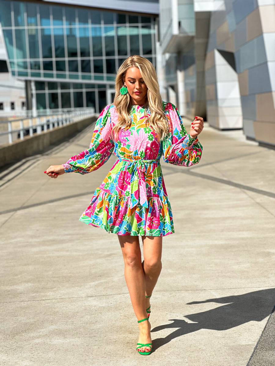 Tropical Oasis Floral Dress Pink Birch Boutique