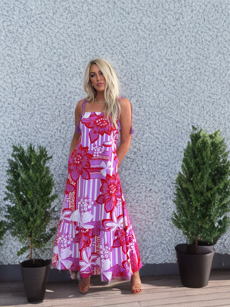 Vibrant Paradise Maxi Dress  Pink Birch Boutique