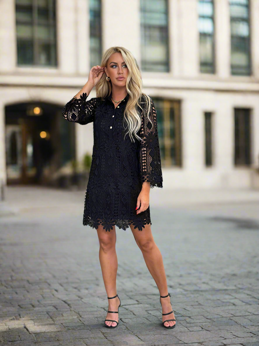 tight black midi dress TA3 Notchy Long Sleeve - Contour Black/Oat - S Available in multiple sizes. __with:petite-size-stretch-crepe-one-button-blazer-black Khaite Pim Dress - Size:3XLT