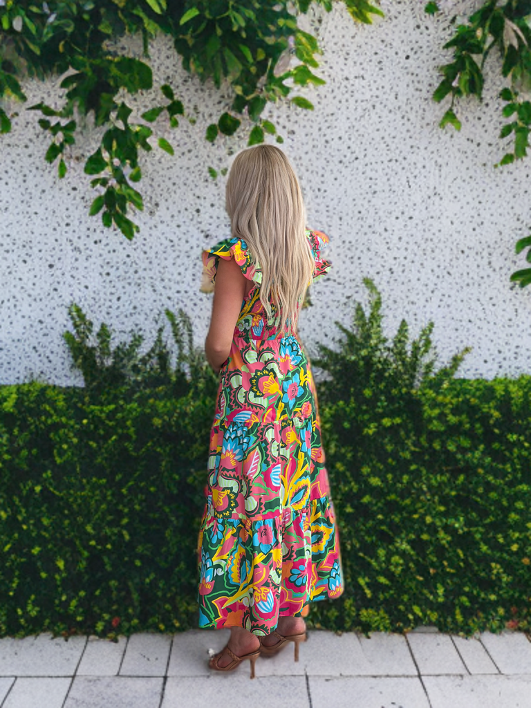 playful paradise mesh maxi dress playful paradise mesh maxi dress Paradise Beauty Floral Mesh Maxi Dress