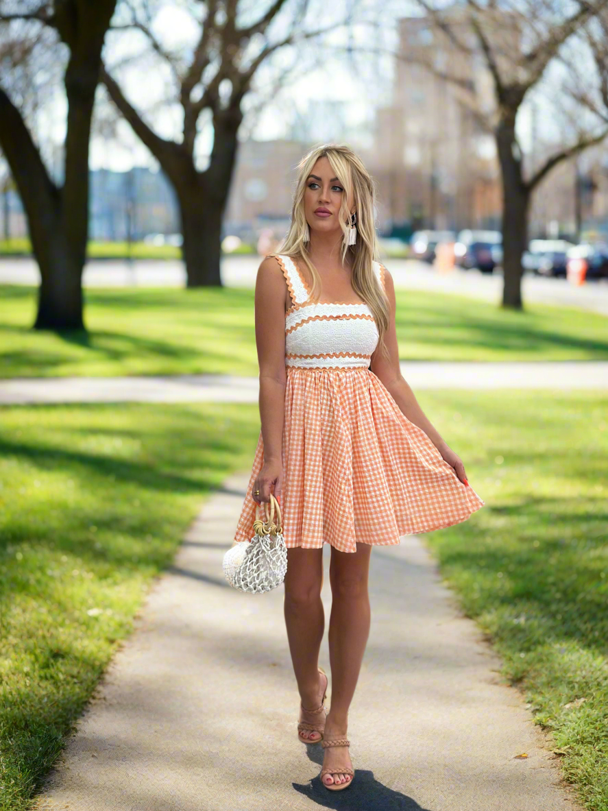 Marley Gingham Empire Waist Dress Pink Birch Boutique Marley Gingham Empire Waist Dress Pink Birch Boutique